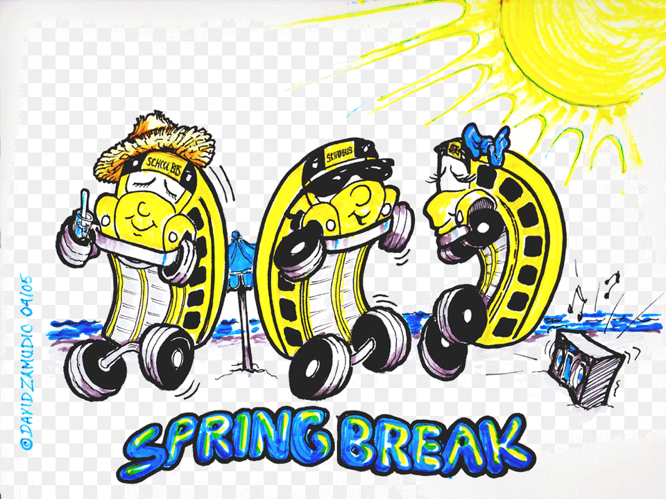 Spring Break School Bus, Person, Art, Machine, Wheel Free Png Download