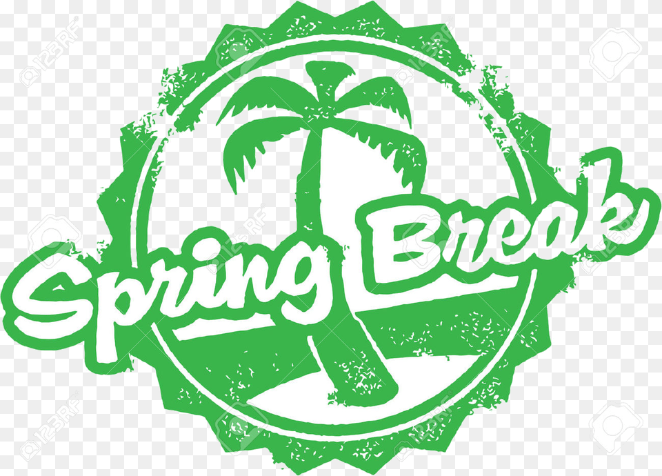 Spring Break Stock Vector Illustrati Beach Spring Break Clip Art, Green, Logo, Person, Baby Free Transparent Png