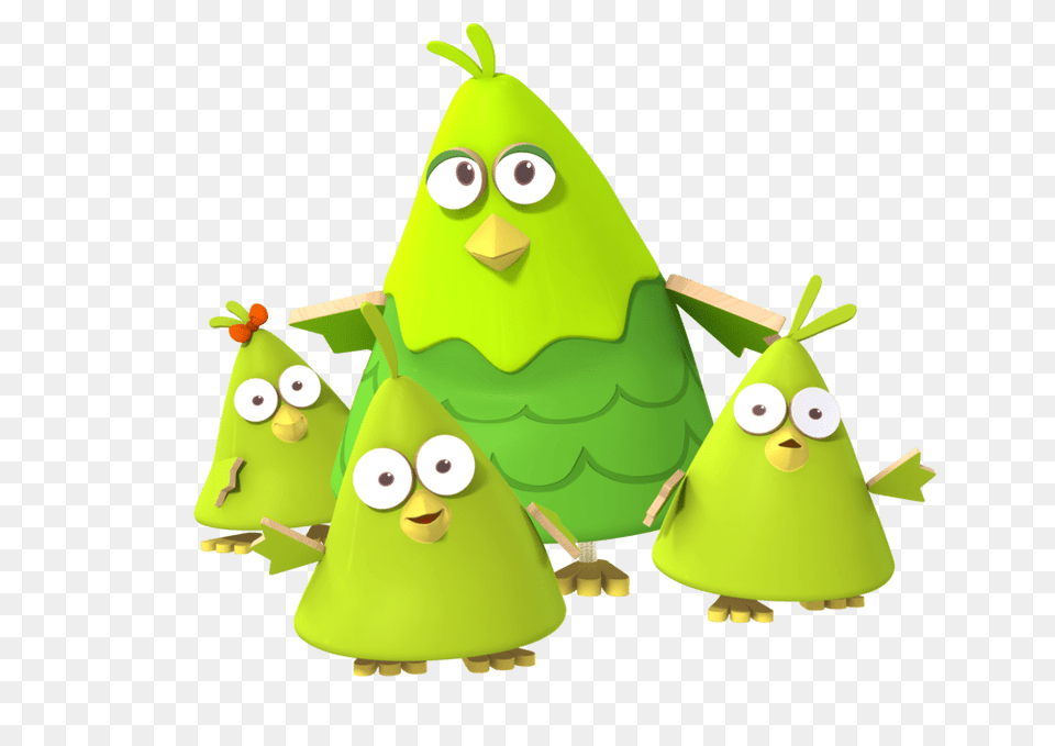 Spring Chicks With Their Mum, Green, Toy, Clothing, Hat Free Transparent Png