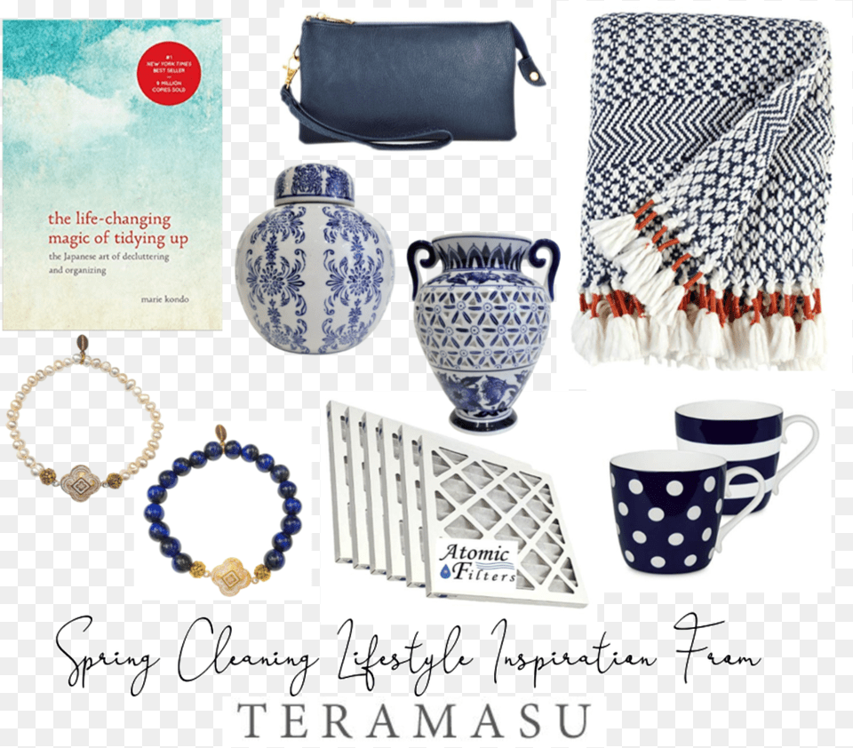 Spring Cleaning Lifestyle Inspiration From Terama Teramasu Blue And White Porcelain, Accessories, Art, Pottery, Bag Free Png