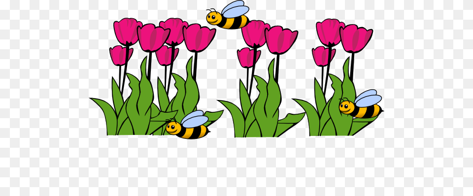 Spring Clip Art, Flower, Plant, Animal, Bee Free Png