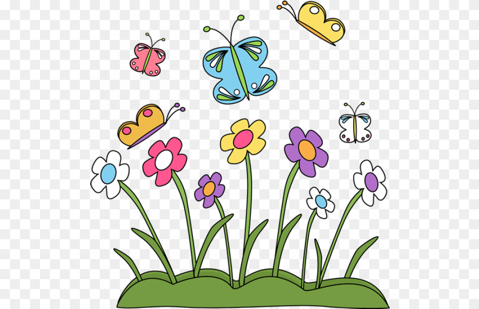 Spring Clipart Images Transparent Butterflies And Flowers Clipart, Art, Graphics, Pattern, Plant Png Image