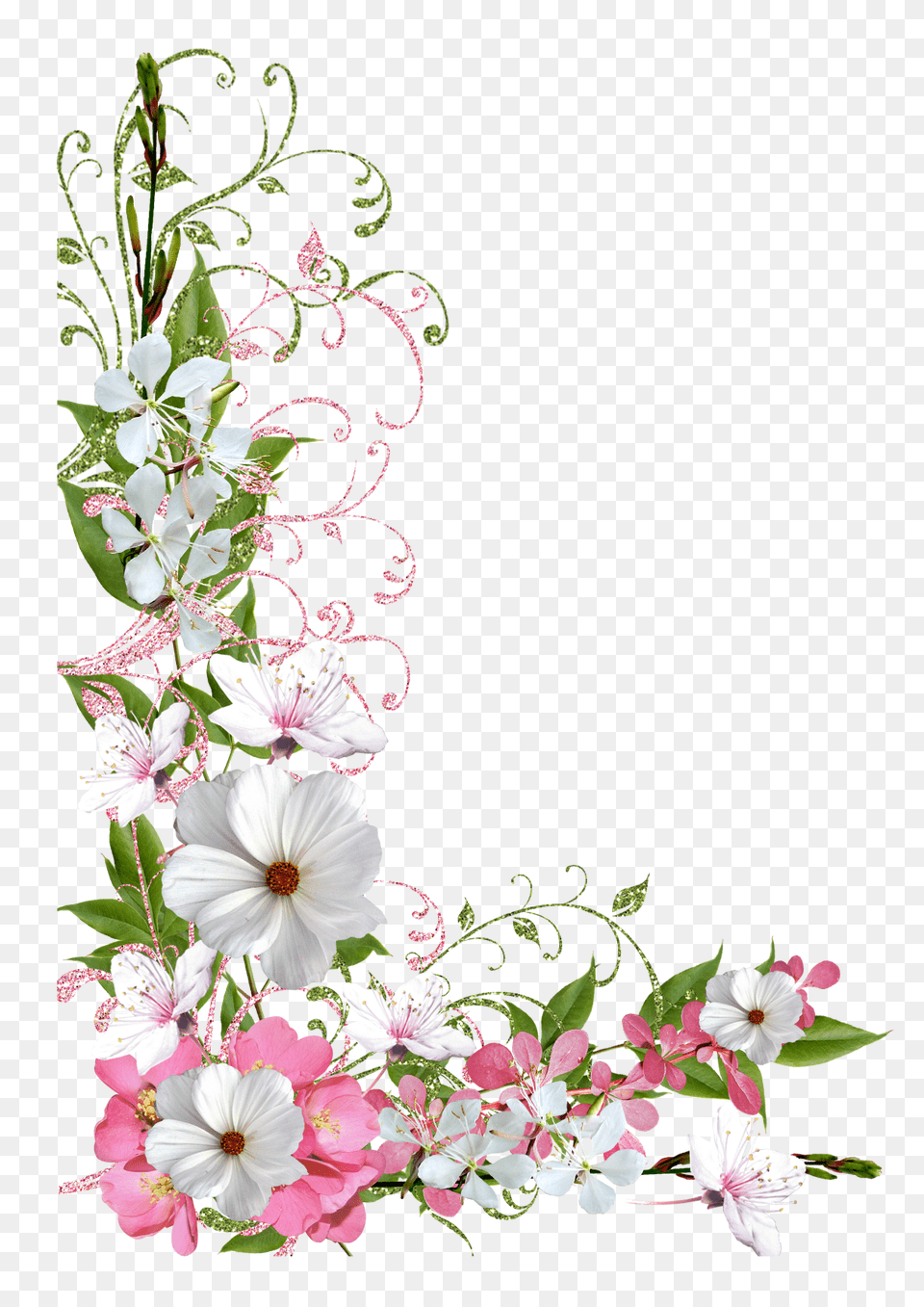 Spring Decor Picture Clipart Frame Pink Flower Border, Art, Collage, Plant, Envelope Free Png Download