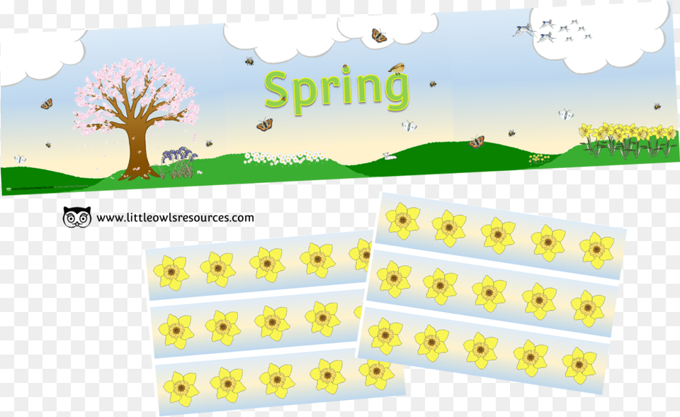 Spring Display Banner And Borders Tree, Envelope, Greeting Card, Mail, Crib Free Png