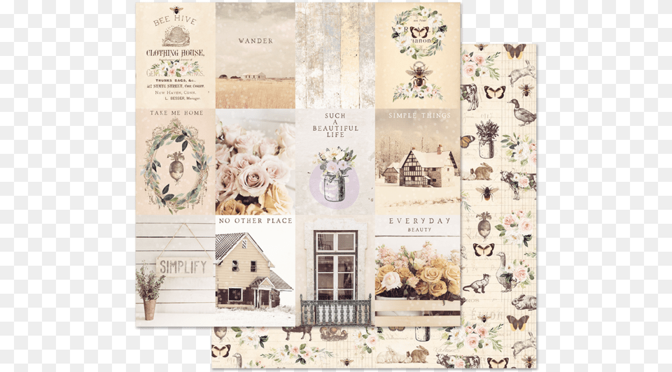 Spring Farmhouse 12 X 12 Paper Pack 6 Sheets Scrap It Prima Spring Farmhouse, Collage, Art, Mail, Greeting Card Png Image