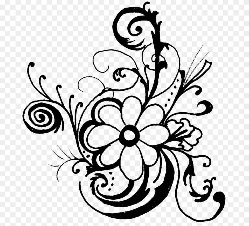 Spring Flower Clipart Black And White, Art, Floral Design, Graphics, Pattern Free Png