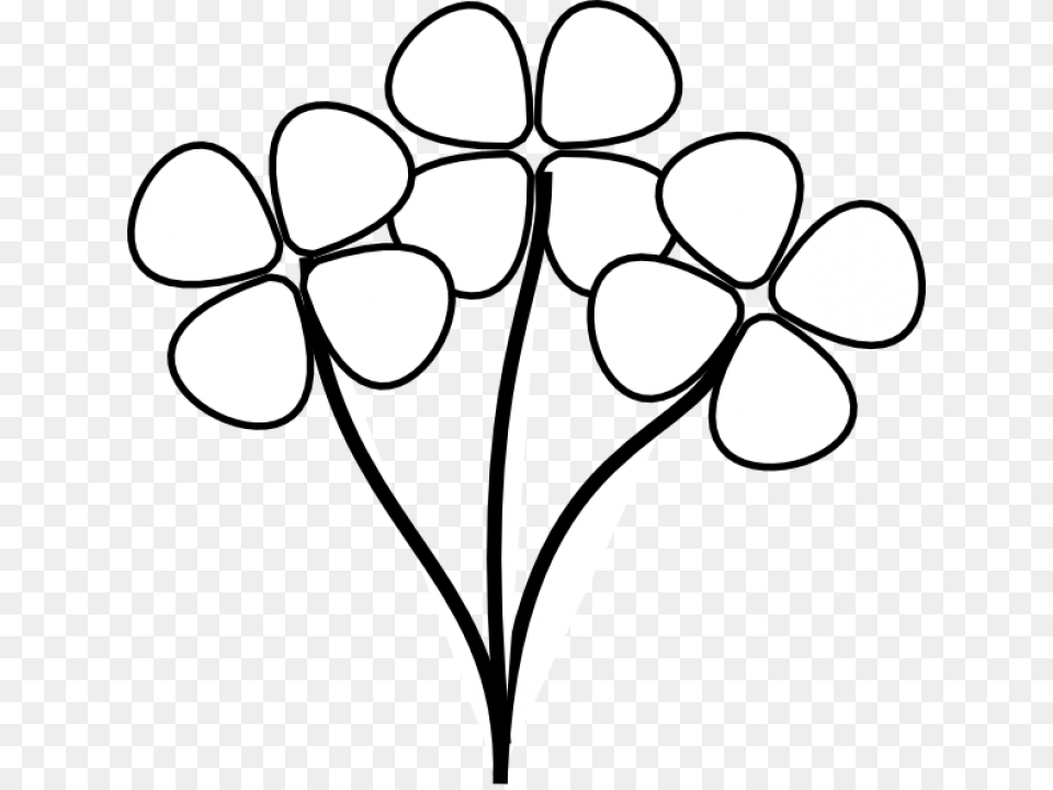Spring Flowers Black And White Clip Art Black And White Flowers, Stencil, Flower, Petal, Plant Free Png Download