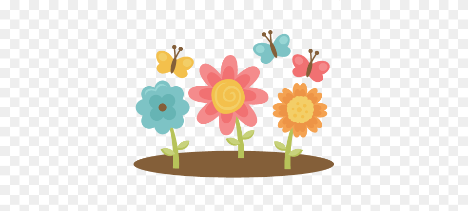 Spring Flowers With Butterflies Svg Cutting Files Flower And Butterfly Clip Art, Plant, Daisy, Person, People Png