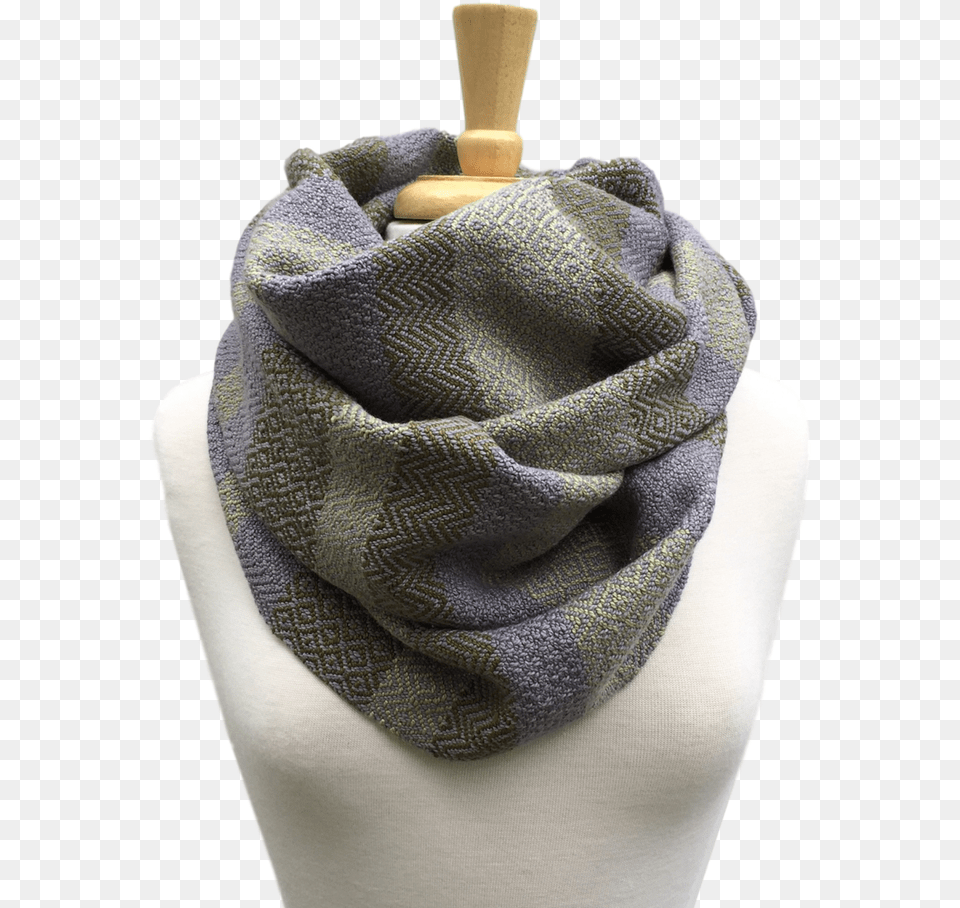 Spring Green Moss Green And Grey Woven Infinity Scarf Scarf, Clothing, Stole Free Png Download