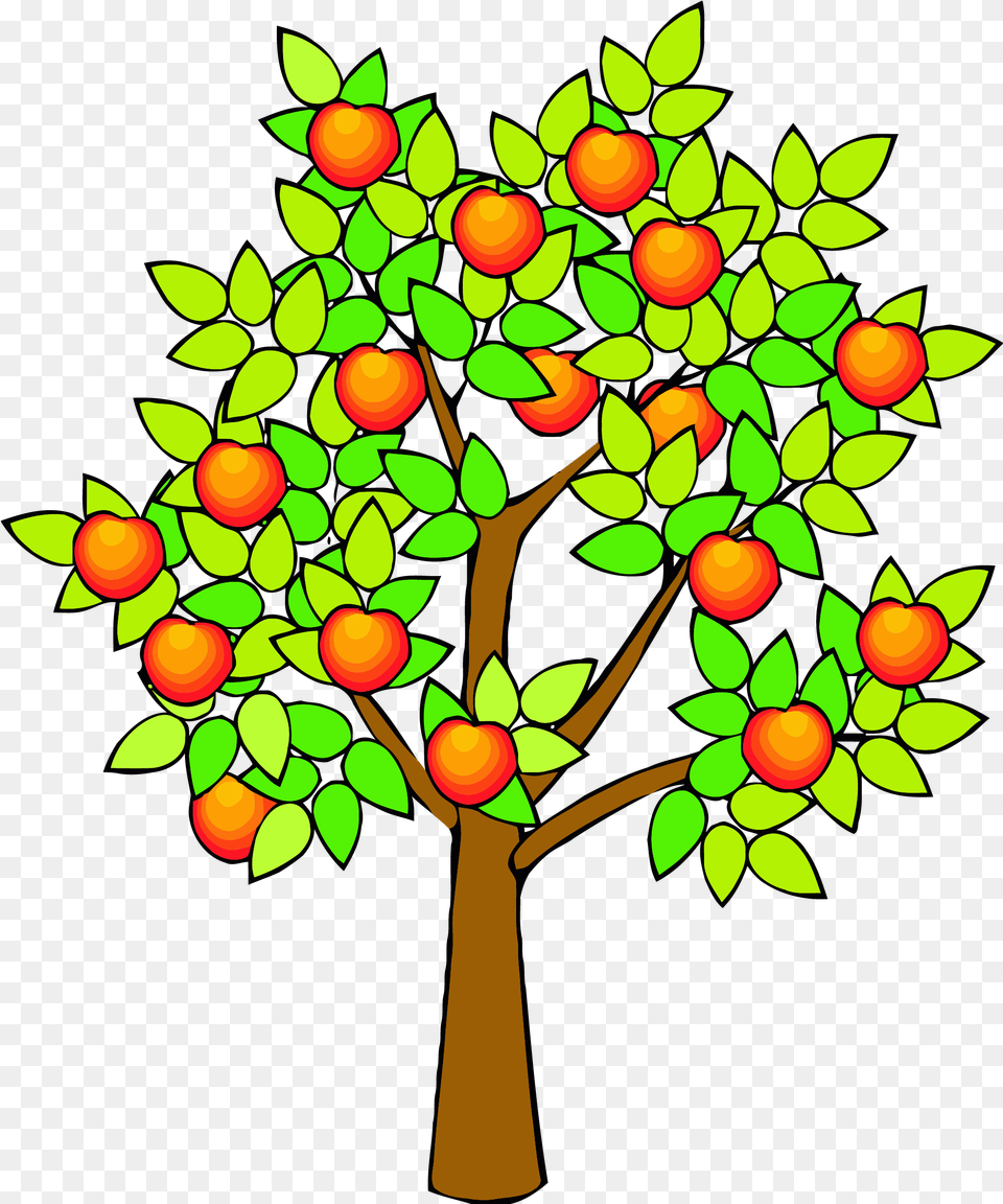 Spring Green Tree Clipart Fruit Tree Clip Art Fruits Tree Clipart, Plant, Leaf, Food, Produce Png