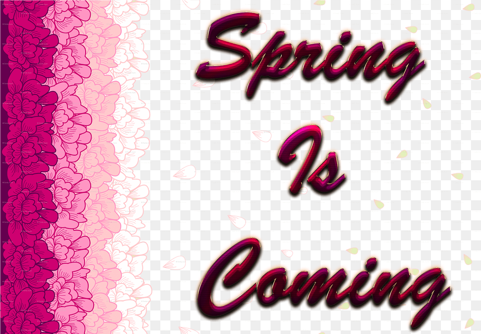 Spring Is Coming Images Calligraphy, Purple, Pattern Free Png Download