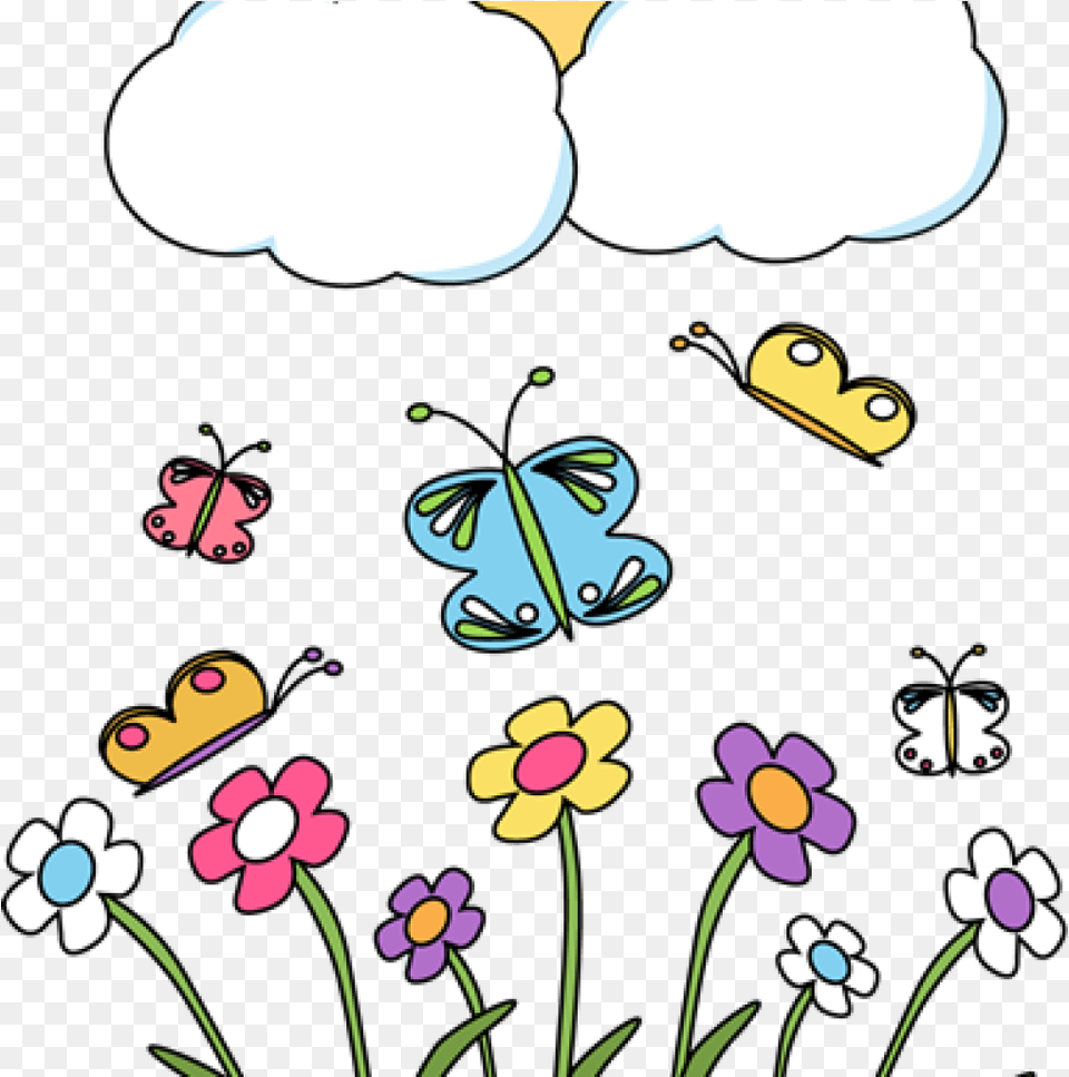 Spring Pictures Clip Art Spring Clip Art Borders Spring Butterfly And Flower Clipart, Graphics Png Image