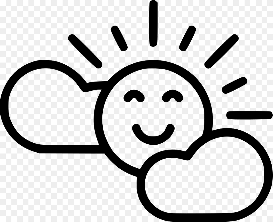 Spring Sun Happy Weather Season Comments Icon Spring Weather, Stencil, Person, Head, Face Free Png Download