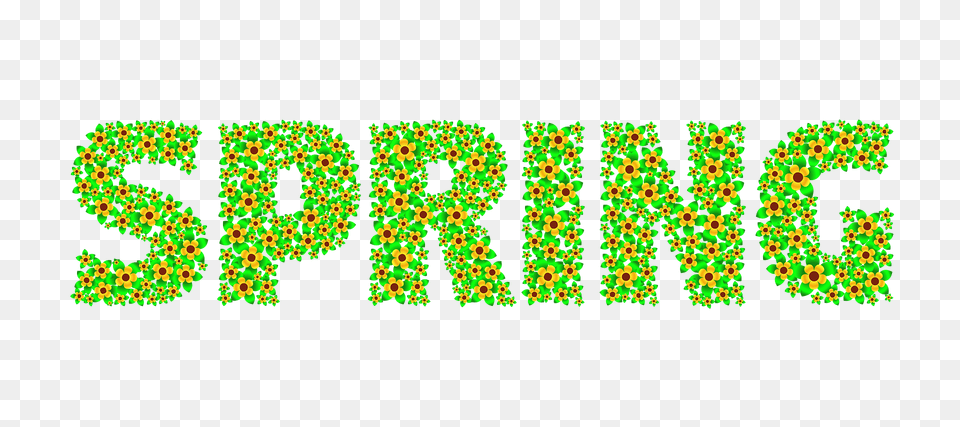 Spring Typography Clipart, Green, Text Png Image