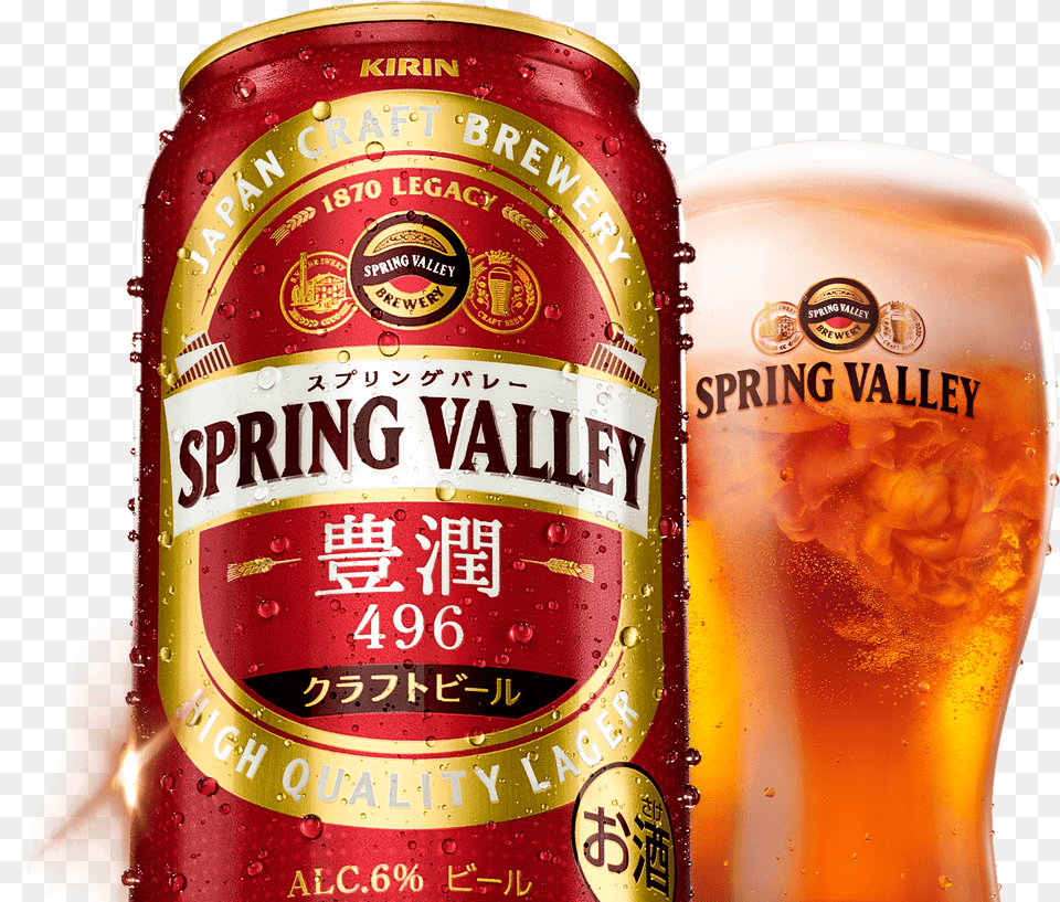 Spring Valley Beer Glassware, Alcohol, Beverage, Glass, Lager Png Image