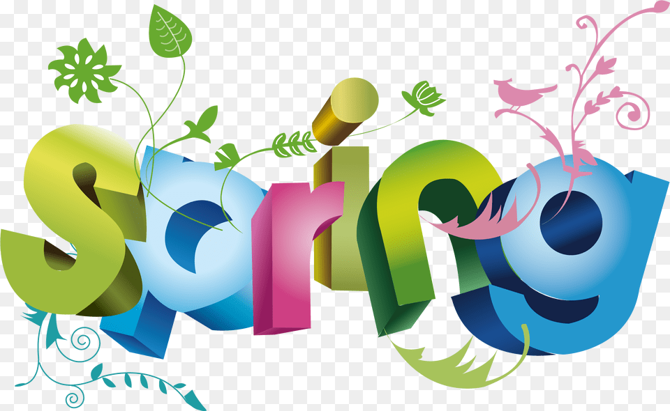 Spring Vector Letters, Art, Floral Design, Graphics, Pattern Png Image