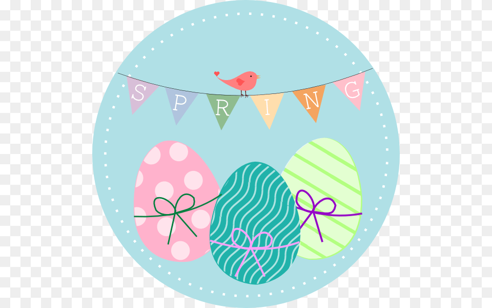 Spring With Easter Eggs And Bird Clip Art, Animal, Egg, Food, Plate Free Transparent Png