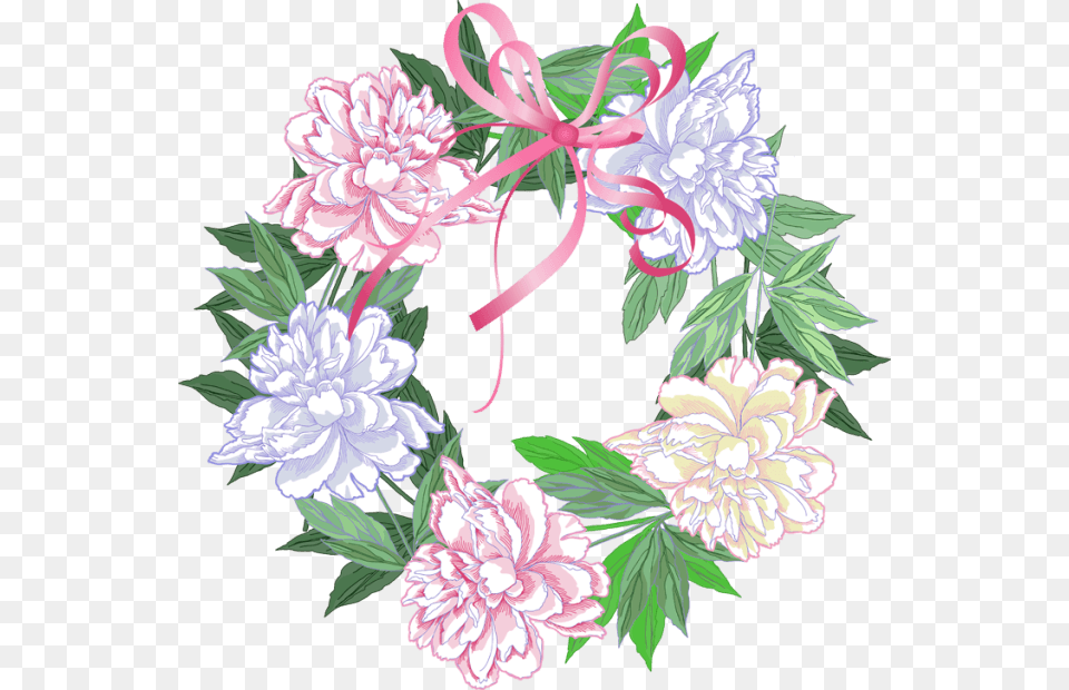 Spring Wreath Clipart Clipart For Spring Wreath, Dahlia, Flower, Plant, Pattern Free Png