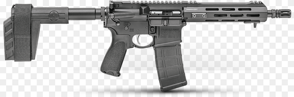 Springfield Armory Saint Pistol, Firearm, Gun, Rifle, Weapon Free Png