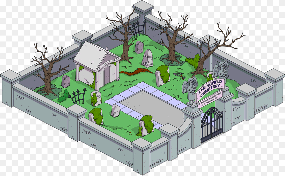 Springfield Cemetery Menu Simpsons Tapped Out Cemetery, Neighborhood, Cad Diagram, Diagram, Head Free Png Download