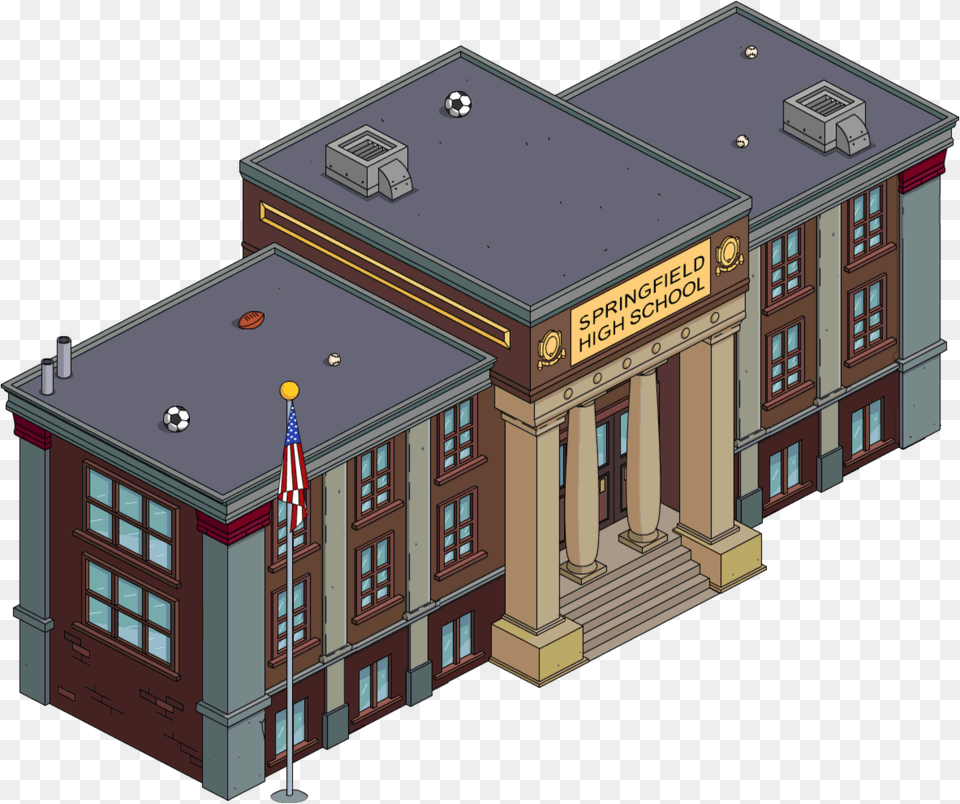 Springfield High School Tapped Out High School Building, City, Neighborhood, Urban, Architecture Png Image
