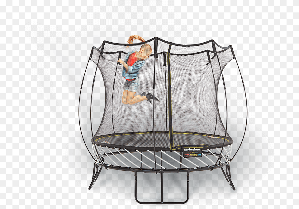 Springfree 8 Ft Compact Round Trampoline With Flexinet, Boy, Child, Male, Person Free Png Download