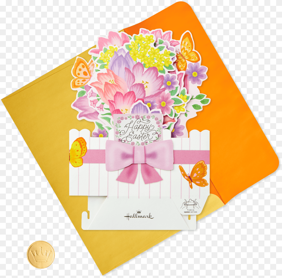 Springtime Flowers Pop Up Easter Card Greeting Card, Envelope, Greeting Card, Mail, Flower Free Png Download