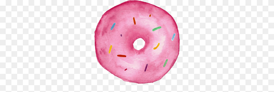 Sprinkle Pink Donut Circle, Food, Sweets, Bread, Birthday Cake Png