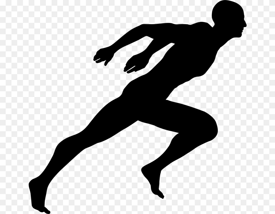 Sprint Running Silhouette Person Sports, Gray Free Transparent Png
