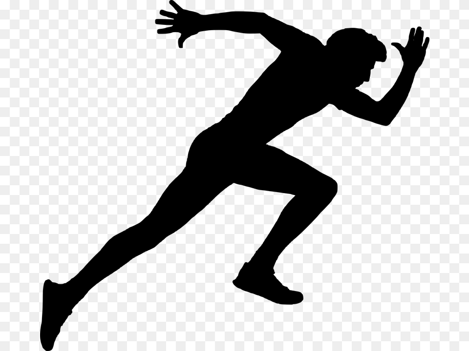 Sprint Silhouette Running Sport, Gray Png Image