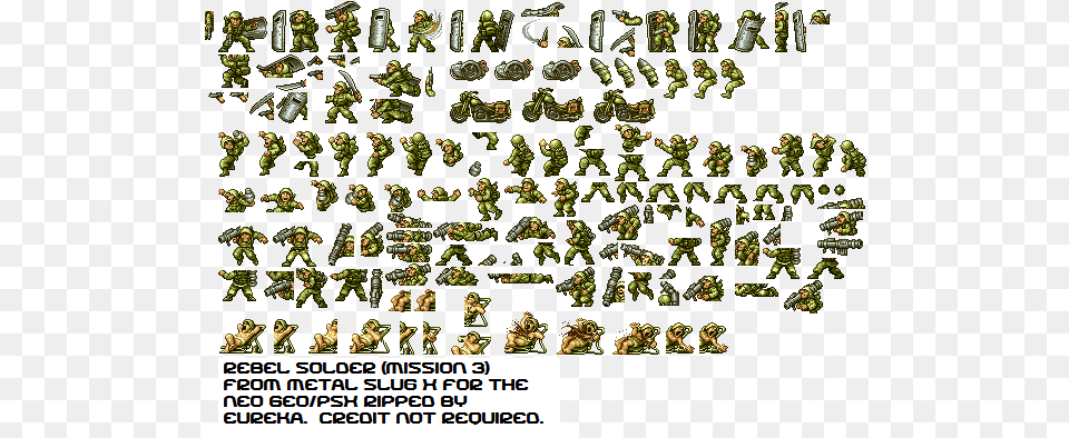 Sprite Database Forums View Topic Eurekas Excellent Metal Slug Rebel Sprite, Plant, Vegetation, Person, Military Free Png