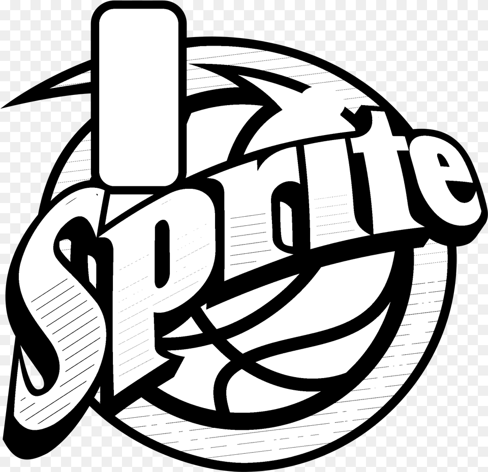 Sprite Logo Black And White Sprite, Text, Ammunition, Grenade, Weapon Png
