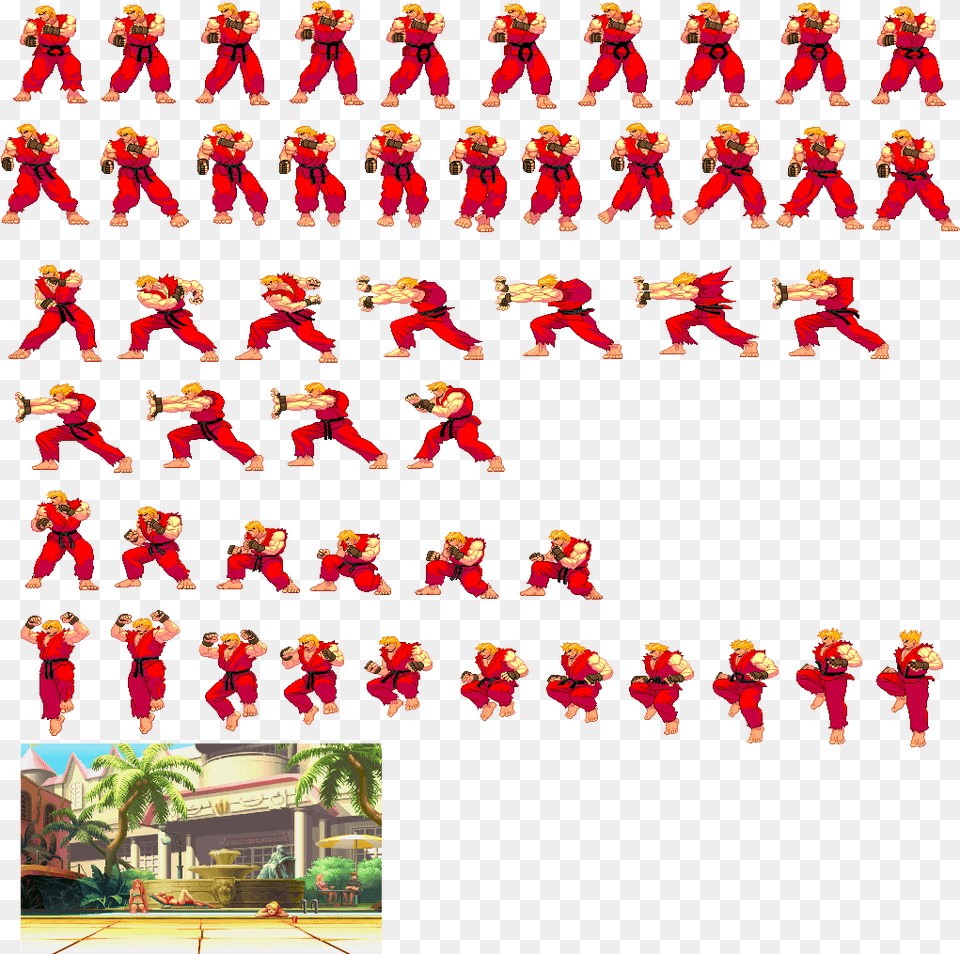 Sprite Sheet Street Fighter, Person, Martial Arts, Sport Png Image