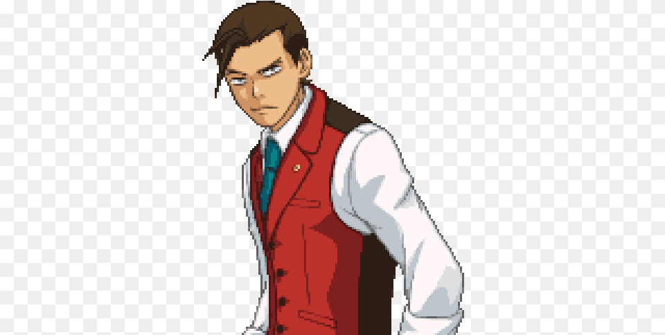Sprites And Such By Ace Attorney Apollo Gif, Clothing, Vest, Adult, Male Png Image