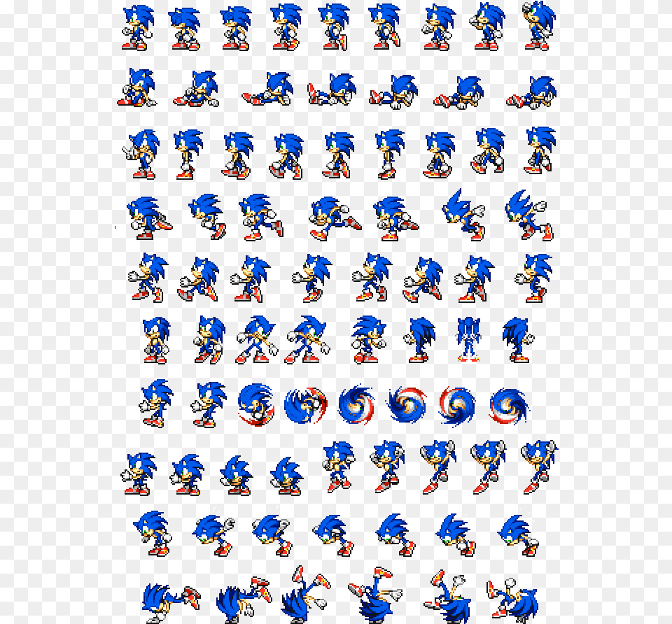 Sprites Sonic Sega Animation Sonic Advance Sonic Sprite Sheet, Art, Collage, Person Free Png