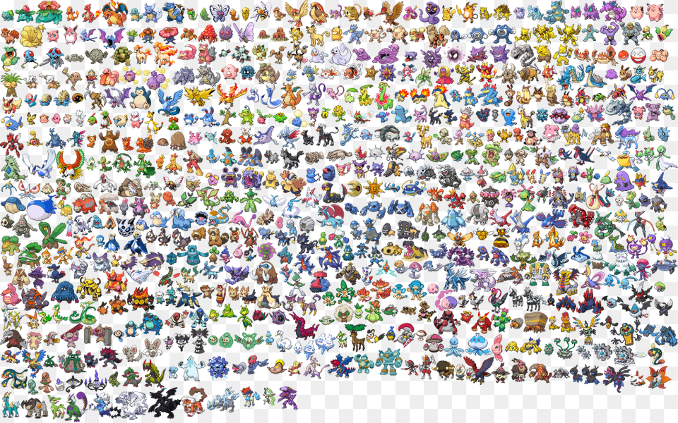 Sprites Wallpaper All Pokemon Sprites X, Art, Collage, Crowd, Person Png Image