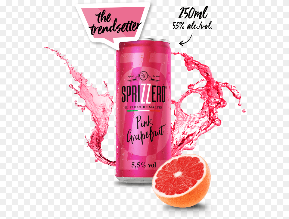 Sprizzer Pink Grapefruit Composing Drink Can Pink, Citrus Fruit, Food, Fruit, Plant Free Png