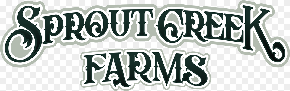 Sprout Creek Farms Text With Outline Calligraphy, Sticker, Logo, Dynamite, Weapon Free Png