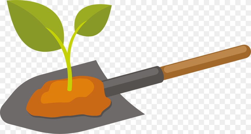 Sprout On Shovel Clipart, Leaf, Plant, Smoke Pipe, Device Free Png Download