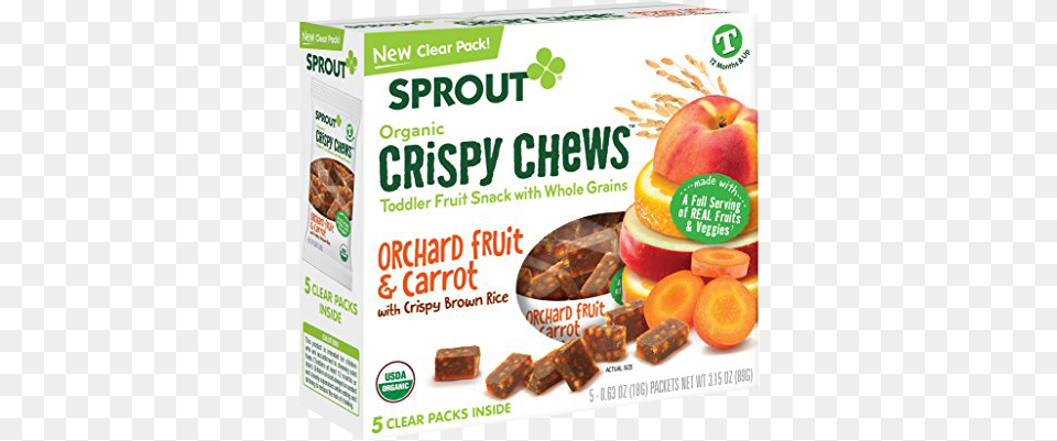 Sprout Snacks De Frutas Y Granos De Durazno Y Zanahoria Sprout Organic Orchard Fruit Amp Carrot Crispy Chews, Food, Plant, Produce, Apple Png Image