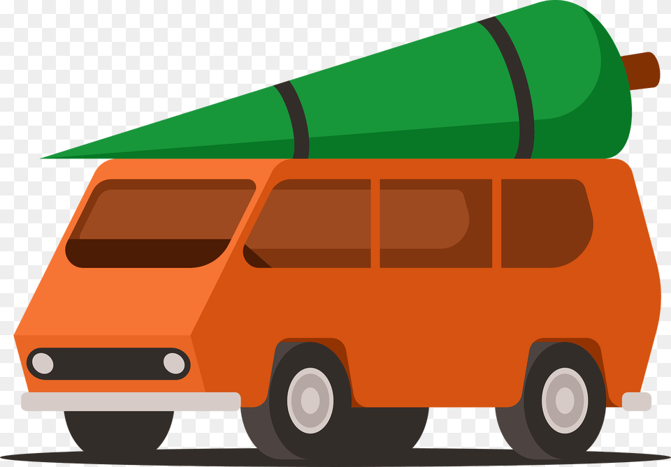 Spruce On Car Roof Clipart, Transportation, Van, Vehicle, Bus Free Transparent Png
