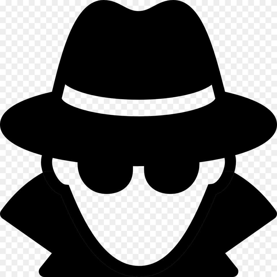 Spy Clipart Black And White, Clothing, Hat, Stencil, Sun Hat Png