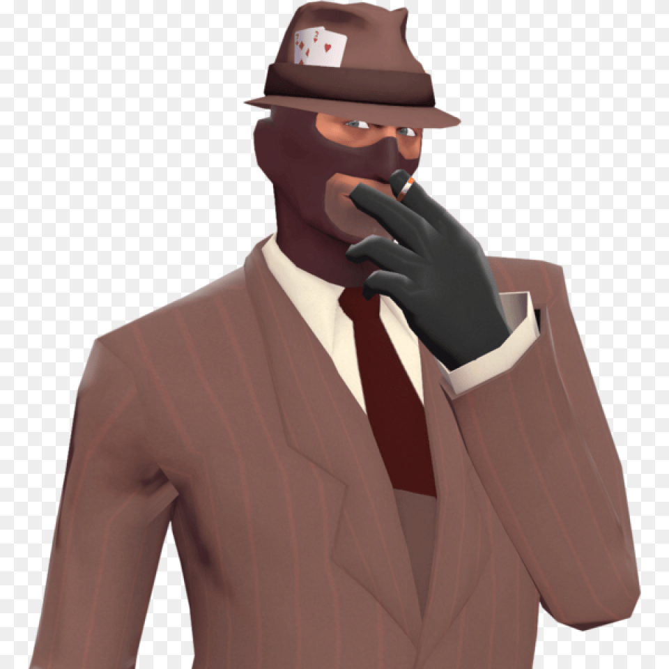 Spy With Fancy Fedora, Accessories, Suit, Tie, Glove Free Png Download
