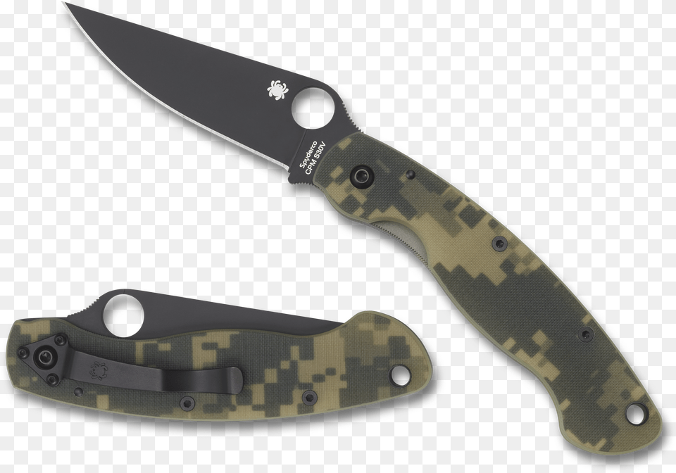 Spyderco Military Camo Black Blade Png