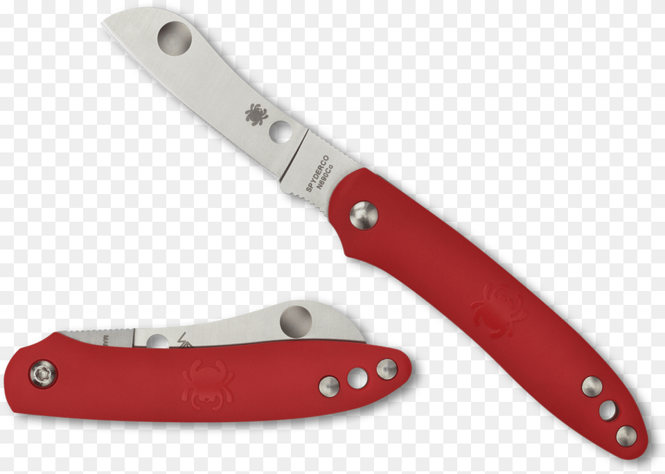 Spyderco Roadie Double Dent Non Locking Pocket Knife Spyderco, Blade, Weapon, Cutlery, Dagger Png Image