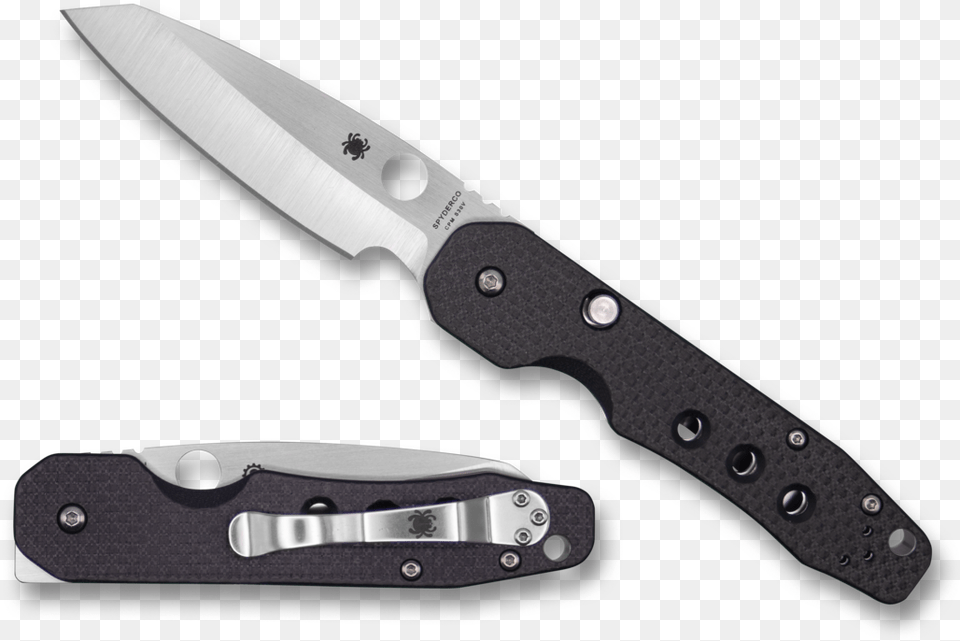 Spyderco Smok Folder Pocket Knife S30v Edc C240cfp Spyderco, Blade, Dagger, Weapon, Cutlery Png Image