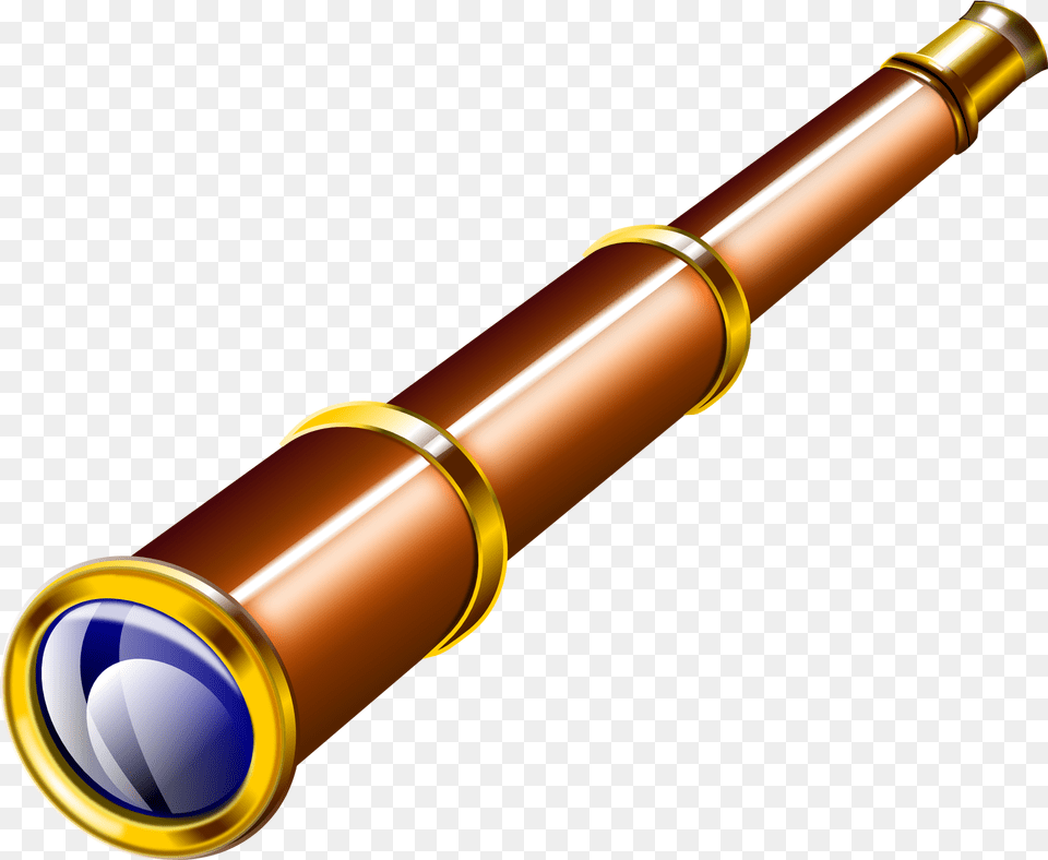 Spyglass Telescope Transparent Image Pirate Telescope Clip Art, Ammunition, Bullet, Weapon Free Png