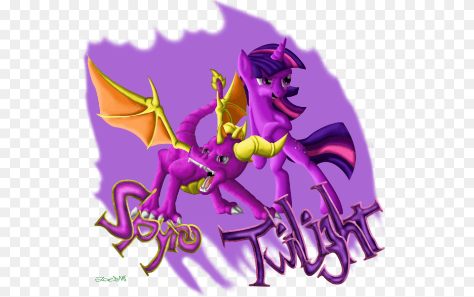 Spyro And Twilight Sparkle In Love, Purple, Dragon, Baby, Person Free Png Download