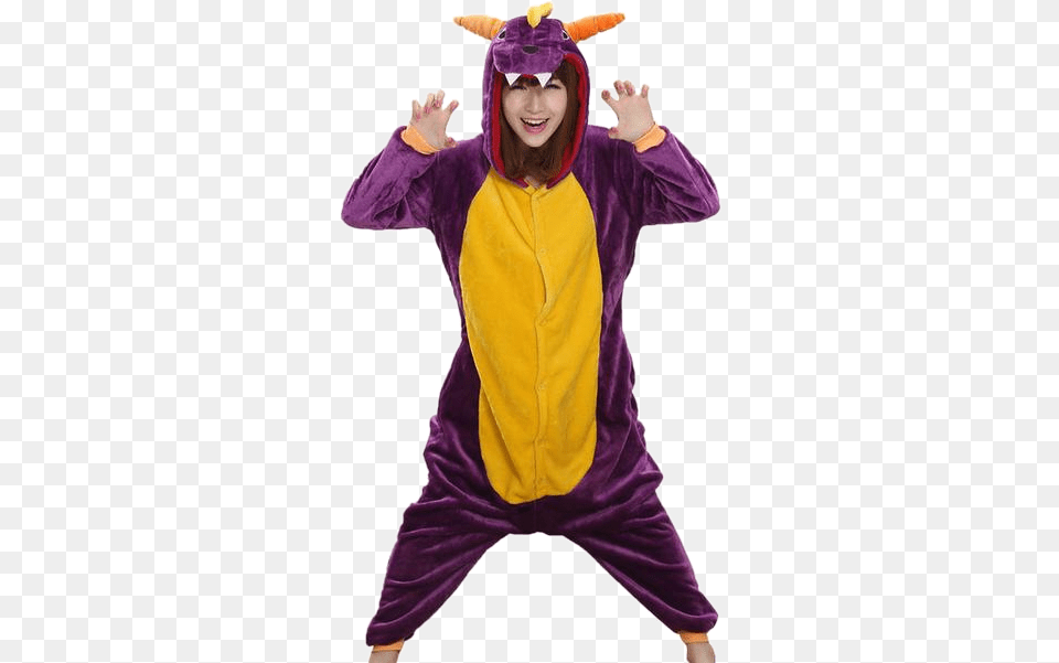 Spyro Dragon Onesies Kigurumi Co Spyro Onesie, Clothing, Purple, Person, Costume Free Png