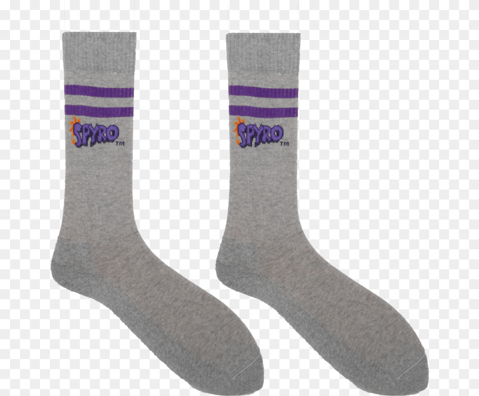 Spyro The Dragon Grey Sports Socks Sock, Clothing, Hosiery Free Transparent Png